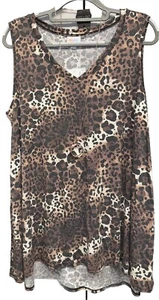 Nuevo con etiquetas Nuevo Lanzamiento LuLaRoe Grande Negro Marrón Tostado Crema Leopardo KRISTINA Tanque - Imagen 1 de 8