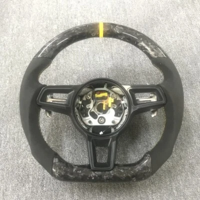 Volante de coche de fibra de carbono Forge para Porsche Panamera Cayenne Macan 718 911 Foto 1 de 4