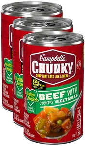Campbell’s Chunky Healthy Request, Beef & Country Vegetables 🍲 18.8 Oz (3 Cans) - Picture 1 of 6