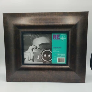 5x7" Photo Picture Frame Brown Solid Wood Free Stand NEW - Picture 1 of 12