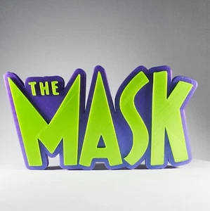 Insegna Stampata 3d The Mask - Pezzo Decorativo - Supporto Logo Film - Iconico - Foto 1 di 4