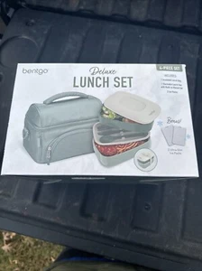 Bentgo 4-Piece Deluxe Set With Insulated Lunch Bag, Ice Packs Green - Picture 1 of 7