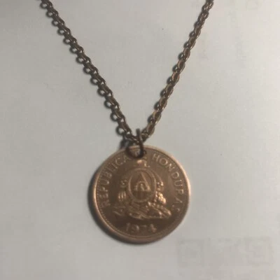 Colgante moneda de 2 centavos Honduras 1974. Acuñado solo un año. Foto 1 de 4