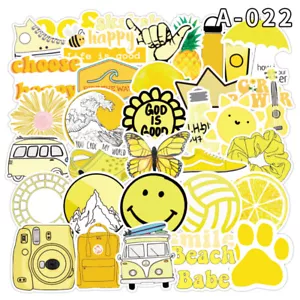 100PCS VSCO Girls Yellow Skateboard Sticker Vinyl Bomb Laptop Luggage Decal US - Picture 1 of 6