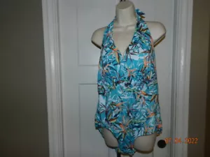 Swimsuits For All Women's Plus Size V-Neck Halter Swimsuit 20 - Picture 1 of 3