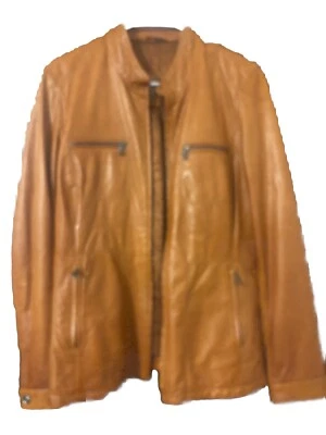 Chaqueta de cuero de piel de cordero marca EVER Designer talla EU 42 mujer coñac Foto 1 de 4