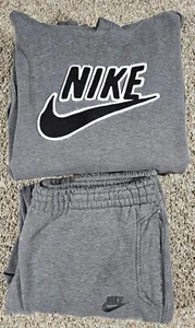Nike Sportswear Gray Hoodie Sweatpants Set Size XL Sweatsuit - Picture 1 of 19