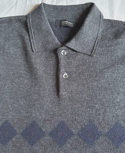 Men New CAMBRIDGE Dark Gray  Long Sleeves Polo T-Shirt Sweaters Size M - Picture 1 of 3