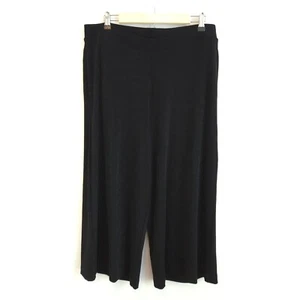 Chico's Women's Black Travelers Culottes Pants Cropped Pockets Wide-Leg Size 12P - Picture 1 of 12
