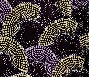 African Fabric 1/2 Yard Wax Print Cotton PURPLE BLACK BEIGE Abstract BTHY - Picture 1 of 3