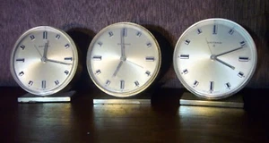 3 vintage 1976 Swiss SWITANA 7 Jewel 8 Day Brass Alarm Clock Need Work Parts - Picture 1 of 5