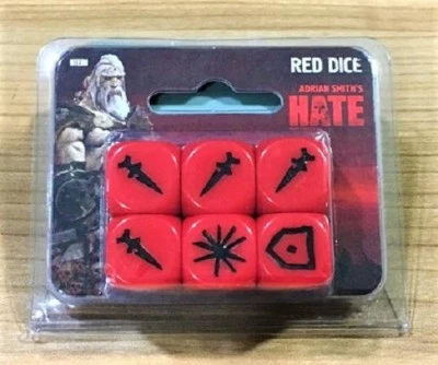 HATE - 6 RED DICE -EXCLUSIVE KICKSTARTER TERRAIN by Adrian Smith NEW/SHIP$0/INTL - Image 1 of 3