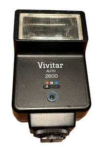 Vivitar AUTO 2600 Camera Electronic Flash Hot Shoe Mount Auto-Off Vintage VTG - Picture 1 of 8