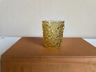 Mosser Amber Yellow Glass Daisy & Buttons Toothpick Holder 2 1/2" 2 1/4” Vintage