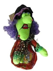 Porta caramelle streghe Halloween nuovo con etichette borsa chicca sitter peluche finestra pancia cerniera posteriore - Foto 1 di 7