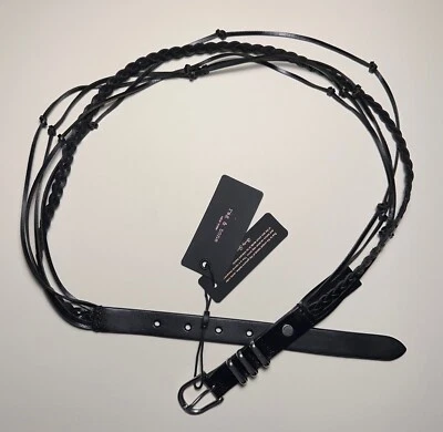 Nuevo con etiquetas Cinturón Jet Anudado Trapo y Hueso en Cuero Genuino Negro S/M $185 Foto 1 de 4