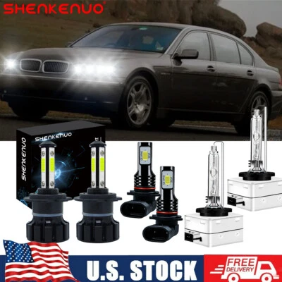For BMW 750i 750Li 760Li 2006-2008 HID LED Headlight Hi/Lo Beam+Fog Lights Bulbs - Image 1 of 4