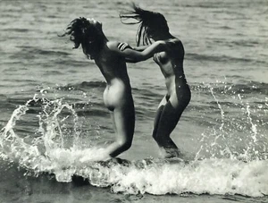 1960s Vintage 2 Female Nude Women Beach Play Fun GERHARD VETTER Photo Art 11x14 - Picture 1 of 1