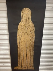 Storico sfregamento inglese in ottone di Canterbury Arts Dame Margery 20"x 53" - Foto 1 di 13