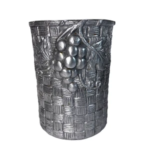 Pewter Wine Cooler Grapes 7.25 inches Tall 5.5 inches Diameter - Picture 1 of 6