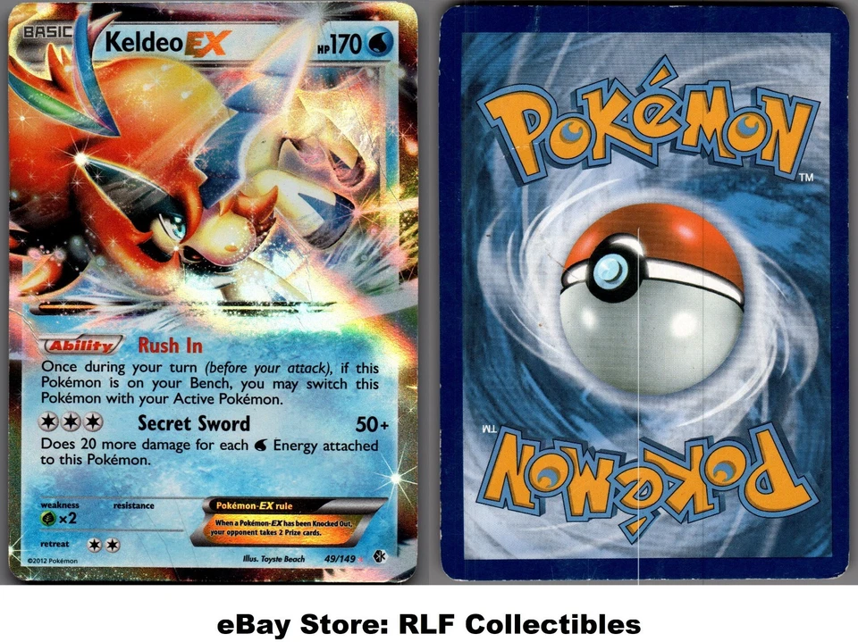 2012 Pokemon, B&W Boundaries Crossed, #49/149 Keldeo EX, Holo Ultra Rare - Image 1 of 1