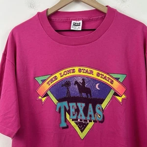 Camiseta vintage 1991 talla XL yunque puntada única The Lone Star State Texas rosa - Imagen 1 de 11