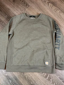 Carhartt 104410-G73 Damen Large Crewneck Sweatshirt Grün Workwear Sleeve Hit - Bild 1 von 6