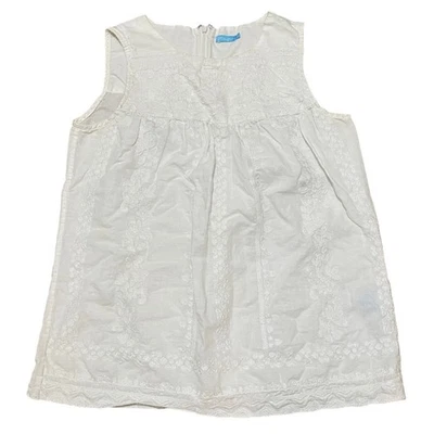 Top para mujer J. McLaughlin blanco mezcla de lino bordado sin mangas pequeño Foto 1 de 4