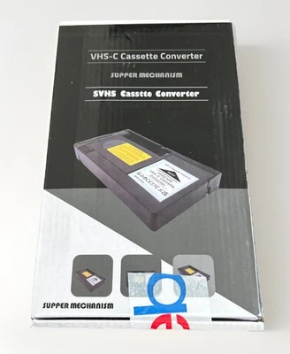 VHS-C To VHS Motorized Cassette Converter New Open Box W Yellow Lens Cloth - Image 1 of 4