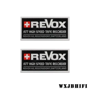 Distintivo emblema giradischi a trazione diretta Revox A77 50 mm (1,97") X 24 mm (0,95") argento - Foto 1 di 11
