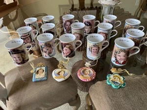 The Danbury Mint Shirley Temple Porcelain Mugs Set Of (17). Plus 4 Ornaments - Picture 1 of 2
