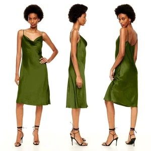 Wilfred Only Cowlneck Slip Satin Midi Dress Size L - Picture 1 of 11