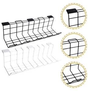 2 Pcs Draht Lagerregal Kabel-Organizer Unter Dem Schreibtisch Drahtorganisator - Photo 1/12
