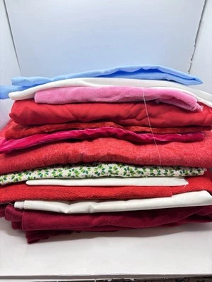 VTG Fabric Lot Multi-Colored Fabric Scraps For Quilting - Image 1 of 4