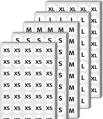 Paquete de 4000, 3/4" - Pegatinas Talla Ropa, Etiquetas Talla Camisa Pequeña Mediana Grande Foto 1 de 4