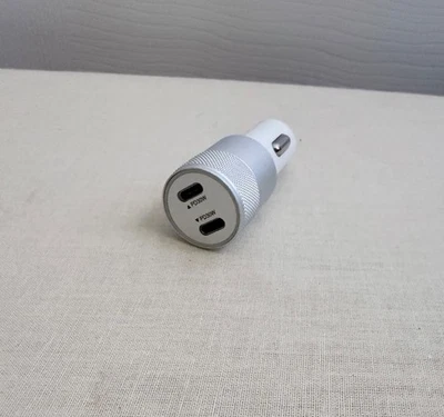 Carregador de carro rápido 60W duplo USB-C PD - Branco - Excelente estado usado - Imagem 1 de 4