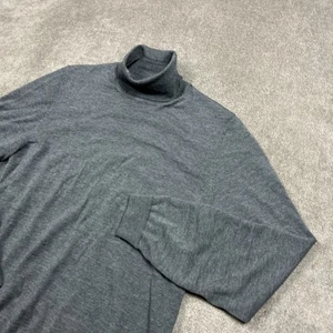 Hugo Boss Sweater Mens Small Gray Virgin Wool Turtleneck Long Sleeve Casual - Picture 1 of 12