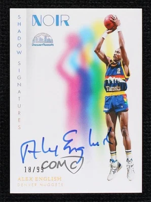 2023-24 Panini Noir Shadow Signatures /99 Alex English #STS-AXE Auto HOF - Image 1 of 2