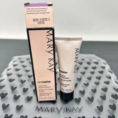 Mary Kay 1 Oz Beige 2 TimeWise Matte Wear Liquid Foundation 038758 New FAST SHIP - Image 1 of 2