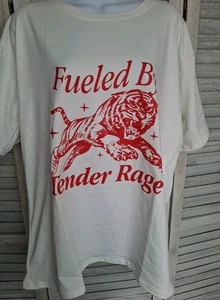 Womens Plus Size 2xl Vintage Tiger Graphic White T-shirt New - Picture 1 of 5