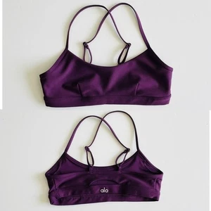 Alo yoga SMALL Airlift Intrigue low impact sports bra in Night Plum - Picture 1 of 6