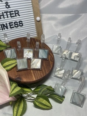 12件套方形浴帘钩人造珍珠母塑料浴饰 — 第 1/4 张图片