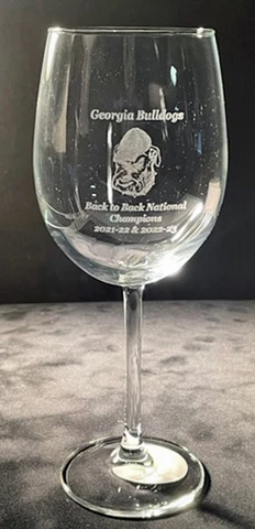 Georgia Bulldogs Back to Back National Champions 2021-22 & 2022-23 Wine Glass Cover