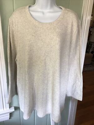 NUEVO CON ETIQUETAS TOP TÚNICA TEJIDA RIZO FRANCÉS JASPEADO MARFIL GIBSON LATIMER XXL Foto 1 de 4