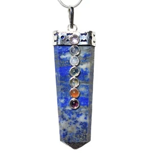 CHARGED 7 Chakra Lapis Lazuli Pendant + 20" Stainless Steel Chain & Charger - Picture 1 of 10