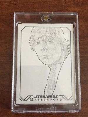 2016 Topps Star Wars Masterwork Hand Drawn Sketch Card 1/1 Luke Skywalker  - Image 1 of 2