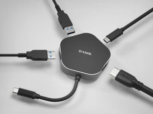 DLINK DUB-M420 USB hub, 4 ports, black- DUB-M420 - Picture 1 of 2