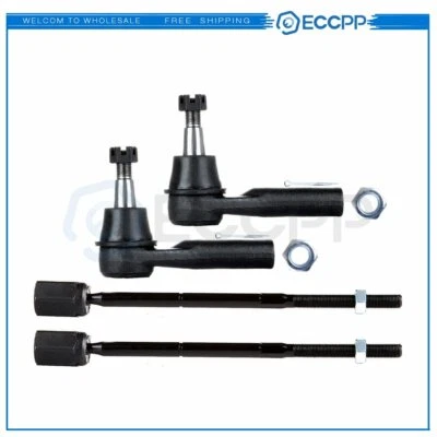 Eslabones de barra de amarre interior y exterior delanteros de dirección 4 piezas para Ford Taurus Mercury Sable Foto 1 de 4