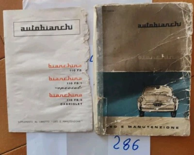 LIBRETTO USO E MANUTENZIONE AUTOBIANCHI BIANCHINA 110 DBA /DBA1 SPECIAL /CABRIO  - Immagine 1 di 4