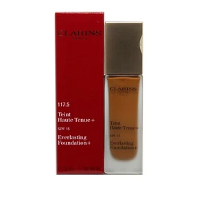 CLARINS EVERLASTING FOUNDATION+ SPF 15 SUNSCREEN 30 ML/1.1 OZ. #117.5 - NUTMEG - Picture 1 of 1